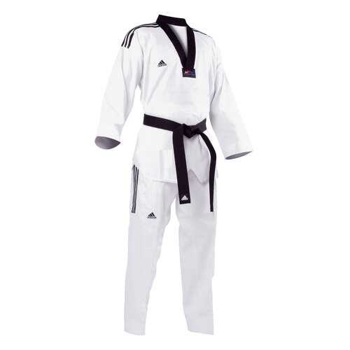 Добок для тхэквондо Adidas WTF Adi-GrandMaster 3 белый с черным воротником 210 см в Спортмастер