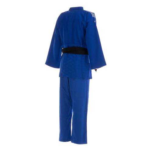 Кимоно для дзюдо Adidas Champion 2 IJF Premium синее с серебристыми полосками 205 см в Спортмастер
