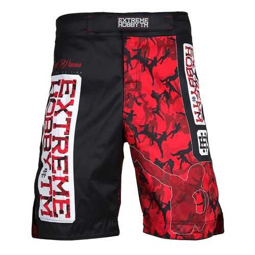 Шорты для единоборств Extreme Hobby Grappling Red Warrior черные, XXL, 190 см в Спортмастер