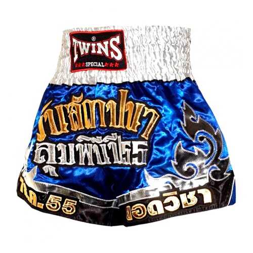 Шорты для тайского бокса Twins T-20 THAI BOXING SHORTS бело-голубые в Спортмастер
