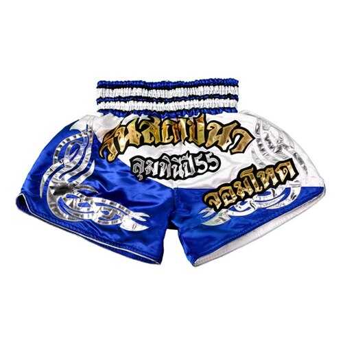 Шорты для тайского бокса Twins TBS-09 THAI BOXING SHORTS бело-голубые в Спортмастер