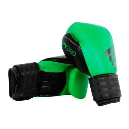 Боксерские перчатки Adidas Hybrid 200 зеленые 10 унций в Спортмастер