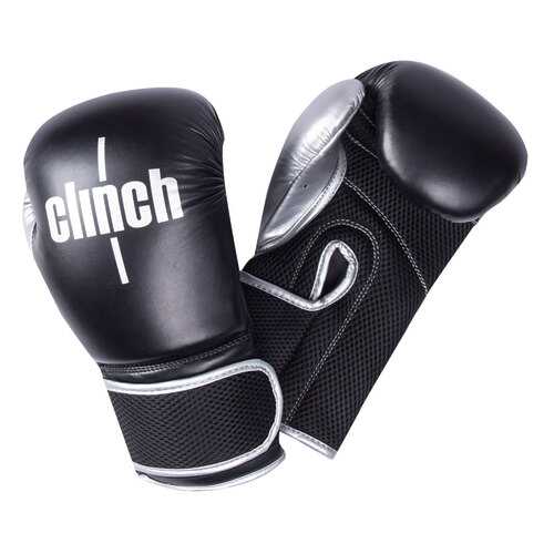 Боксерские перчатки Clinch Aero черные/серебристые 14 унций в Спортмастер