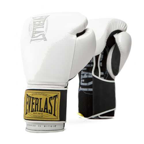 Боксерские перчатки тренировочные Everlast 1910 Classic белые 12 унций в Спортмастер