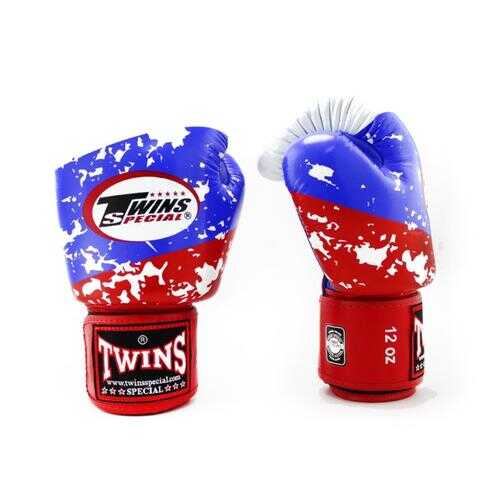 Боксерские перчатки Twins FBGVL3-44 Fancy Boxing Gloves красно-сине-белые 14 унций в Спортмастер