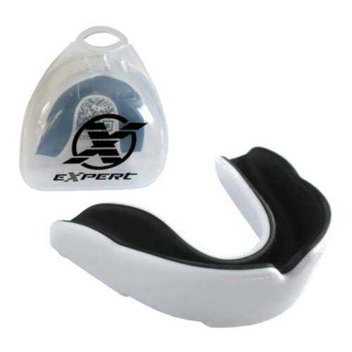 Fight Expert Капа детская Karate MGX-003 kr, с футляром, белый/черный в Спортмастер