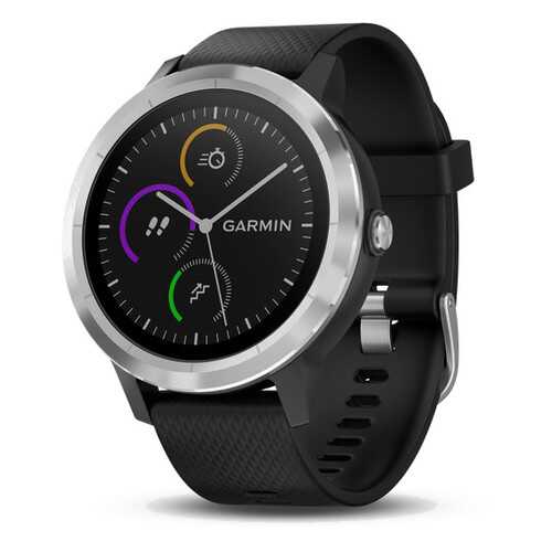 Умные часы Garmin Vivoactive 3 Silicone Steel/Black в Спортмастер