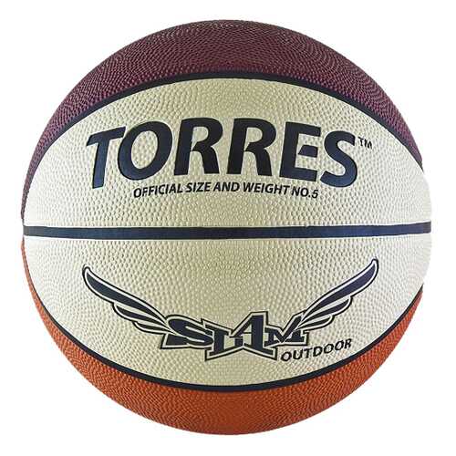 Баскетбольный мяч Torres Slam B00065 №5 brown/white в Спортмастер