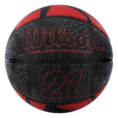 Мяч баскетбольный Wilson 21 Series WTB2103, 7, красный, любительский, клееный в Спортмастер