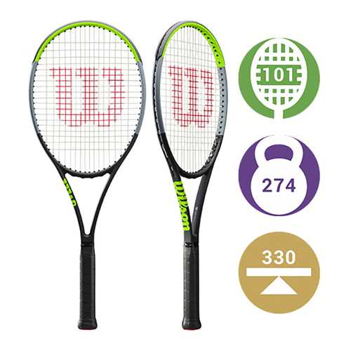 Ракетка для большого тенниса Wilson Blade 101L Version 7.0 9F82 черная/зеленая в Спортмастер
