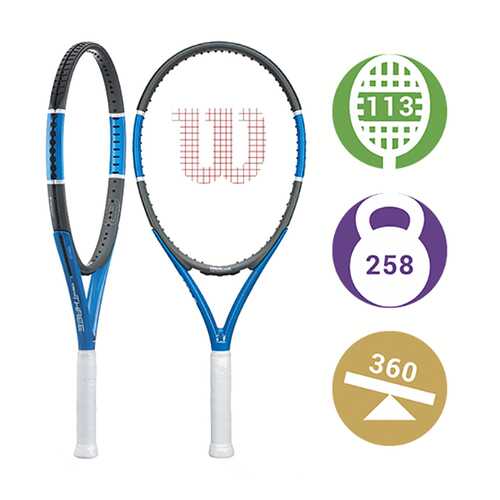 Ракетка для большого тенниса Wilson Triad Three 0155 синяя/черная/белая в Спортмастер