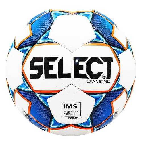 Футбольный мяч Select Diamond IMS 2019 №5 white/blue/orange в Спортмастер