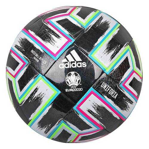 Мяч футбольный Adidas Uniforia Training, 5, черный, тренировочный, машинная сшивка в Спортмастер