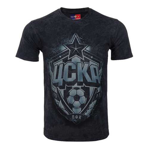 Футболка ПФК ЦСКА Эмблема, черная/серая, XL в Спортмастер