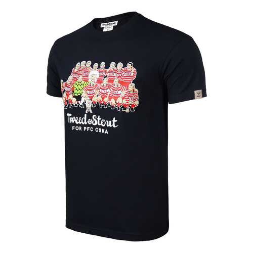 Футболка ПФК ЦСКА Tweed and Stout Команда, черная, XS в Спортмастер