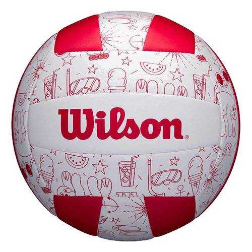 Мяч для пляжного волейбола Wilson Seasonal, 5, белый, тренировочный, машинная сшивка в Спортмастер