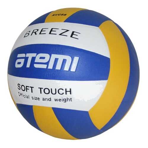 Мяч волейбольный Atemi BREEZE, синтетическая кожа Microfiber, синий, жёлтый, белый в Спортмастер