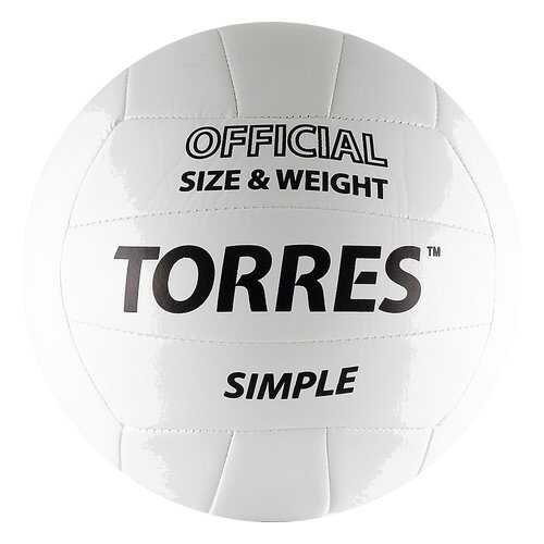 Волейбольный мяч Torres Simple V30105 №5 white в Спортмастер