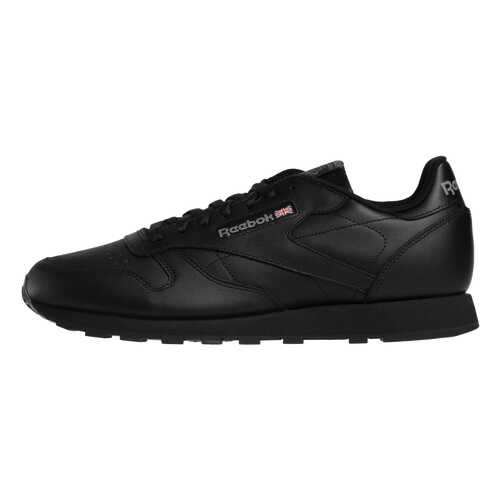Кроссовки Reebok Classic Leather, black/int-black, 9.5 US в Спортмастер