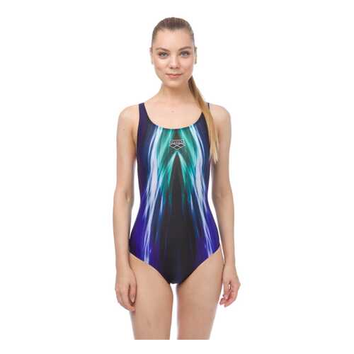 Купальник Arena Shining One Piece V, navy/persian green, 36 RU в Спортмастер