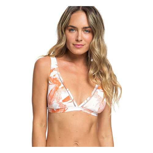 Верх купальника Roxy Tropical Sand ERJX303916, bright white jungle boogie, S в Спортмастер