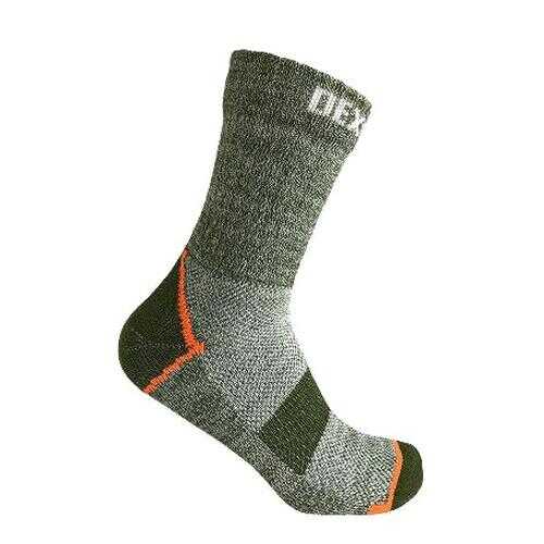 Носки DexShell Terrain Walking Ankle, зеленые/оранжевые, M в Спортмастер