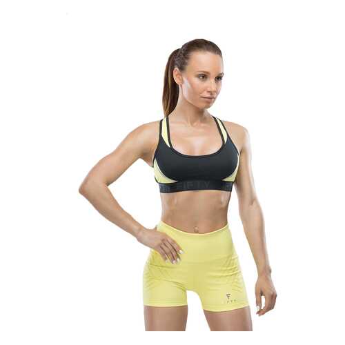 FIFTY Женский бра-топ Shape UP FA-WB-0102-BYL, черный/желтый - L в Спортмастер