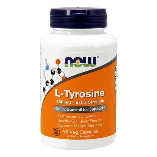 NOW Sports L-Tyrosine 750 Extra Strength 90 капсул без вкуса в Спортмастер