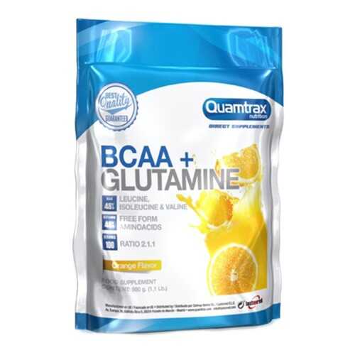 Quamtrax Nutrition Аминокислоты BCAA 2:1:1 + Glutamine Powder, 500 г, вкус: апельсин в Спортмастер
