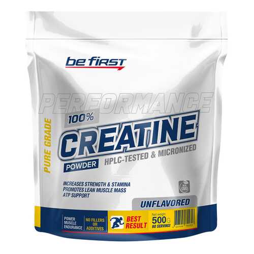 Креатин Be First Micronized CREATINE monohydrate powder, пакет 300г в Спортмастер