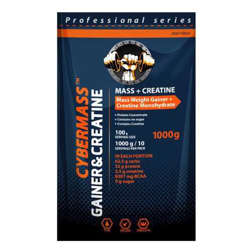 Гейнер CyberMass Mass + Creatine 1000 г Strawberry в Спортмастер