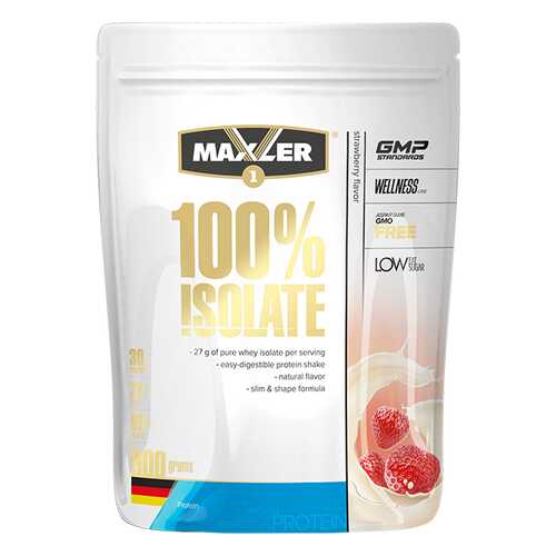 Изолят сывороточного протеина MAXLER 100% Isolate Клубника 900 гр в Спортмастер