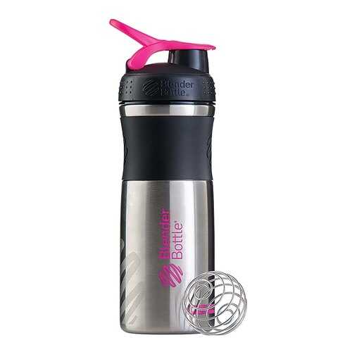 Шейкер Blender Bottle SportMixer Stainless 1 кам. 828 мл черный, малиновый в Спортмастер