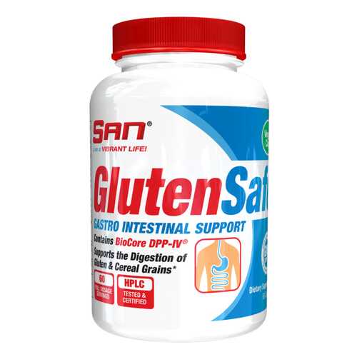 Добавка для пищеварения SAN Gluten Safe 60 капс. натуральный в Спортмастер