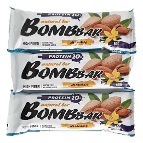 Батончик Bombbar Protein 3 60 г, 3 шт., миндаль/ваниль в Спортмастер