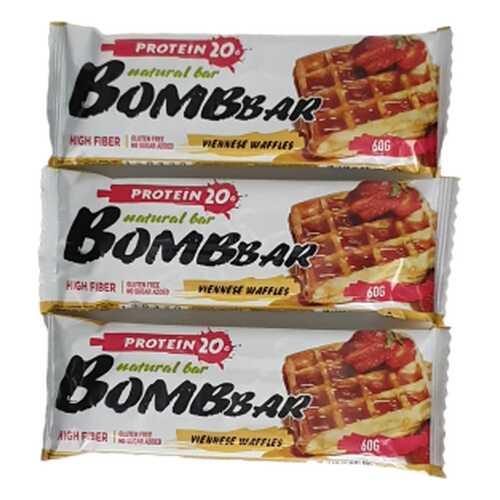 Батончик Bombbar Protein 3 60 г, 3 шт., венские вафли в Спортмастер