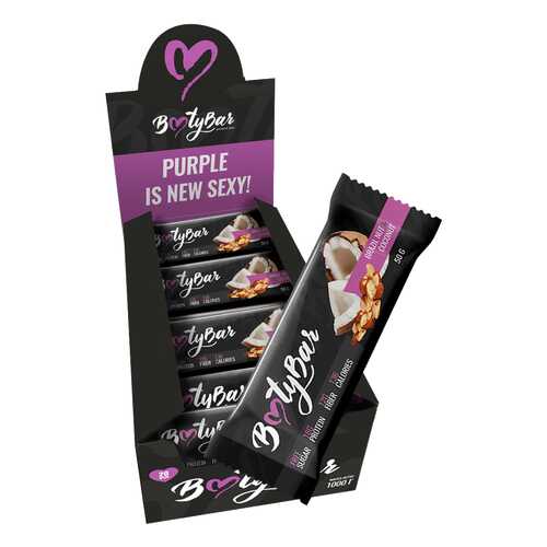 Батончик BootyBar Protein Bar 20 50 г, 20 шт., бразильский орех и кокос в Спортмастер