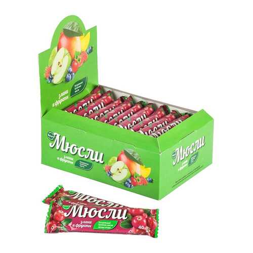 Батончик Effort Мюсли 24 40 г, 24 шт., малина и злаки в Спортмастер