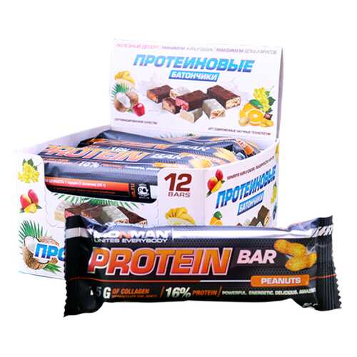 Батончик Ironman Protein Bar 12 50 г, 12 шт., орех в Спортмастер