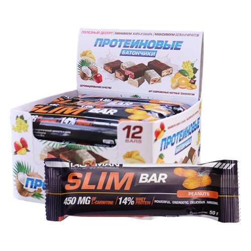 Батончик Ironman Slim Bar 12 50 г, 12 шт., орех в Спортмастер
