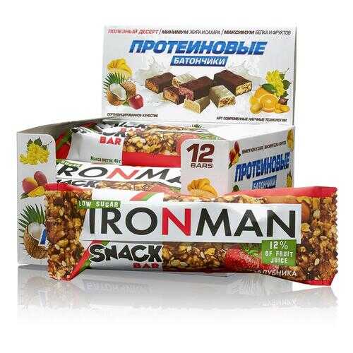 Батончик Ironman Snack Bar 12 40 г, 12 шт., клубника в Спортмастер