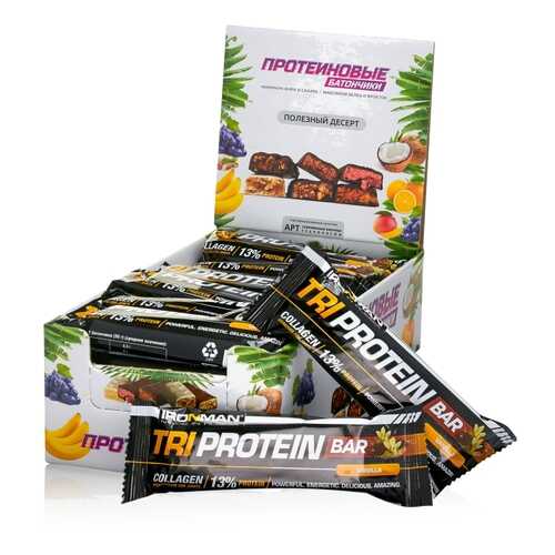 Батончик IRONMAN TRI Protein Bar, 50г (Ваниль/тёмная глазурь)(24 шт) в Спортмастер