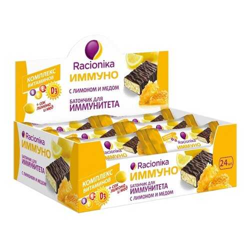 Батончик Racionika Immuno 24 30 г, 24 шт., лимон в Спортмастер