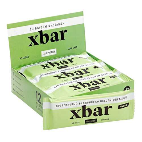 Батончик Vasco Xbar 12 0,06 г, 12 шт., фисташка в Спортмастер