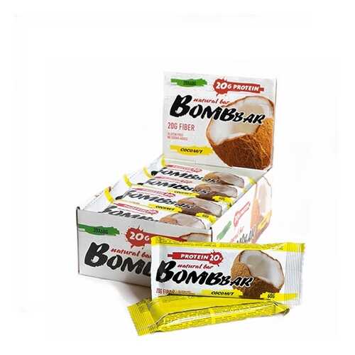 BOMBBAR Bombbar Протеиновые батончики Bombbar, 20 шт, вкус: кокос в Спортмастер