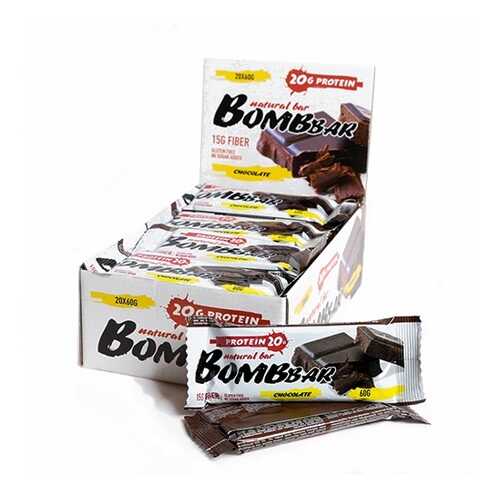 BOMBBAR Bombbar Протеиновые батончики Bombbar, 20 шт, вкус: шоколад в Спортмастер