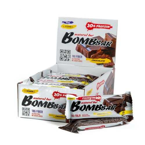 BOMBBAR протеиновый батончик (коробка 20 шт.), двойной шоколад в Спортмастер