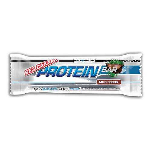 IronMan Батончики Protein Bar 50 г, 24 шт, вкус: кокос-темная глазурь в Спортмастер