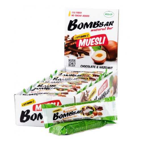 Мультизлаковый Bombbar 45гр (21), шоколад/фундук в Спортмастер