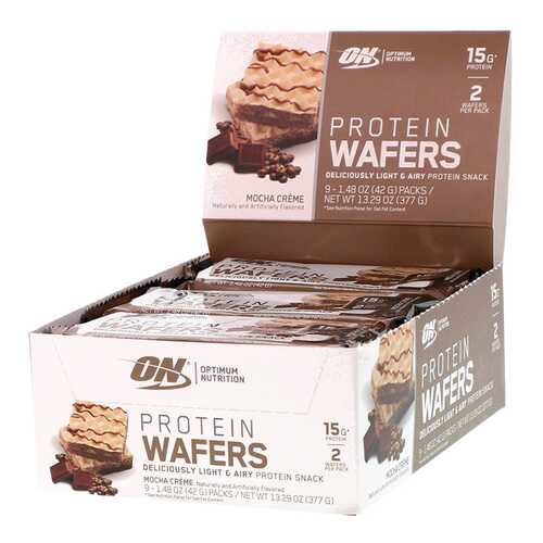 Optimum Nutrition Вафли Protein Wafers 40 г, 9 шт, вкус: мокко-крем в Спортмастер